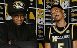 Missouri coach Dennis Gates and commit Jason Crowe Jr.